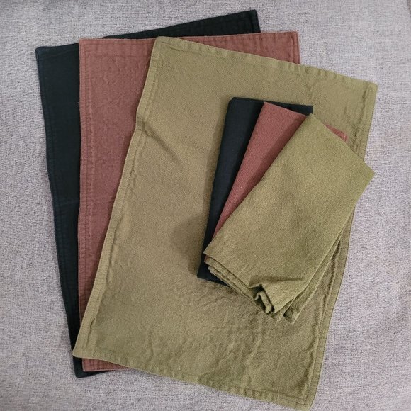 Cost Plus World Market Dining New Earthtoned Placemats Napkins Set